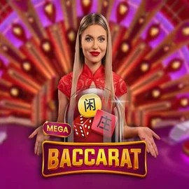 Mega Baccarat slot logo by Pragmatic Play at Wolf Casino